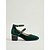 economico Scarpe Mary Jane-Décolleté Mary Jane da donna in velluto con tacco a blocco, scarpe eleganti con punta tonda e doppio cinturino per feste in giardino e matrimoni. &amp;eventi diurni