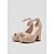 cheap Platform Sandals-Women's Nude Suede Platform Block Heel Sandals - Chunky Ankle Strap Heels for Nightlife Parties and Club Outfits