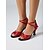 abordables Zapatos de baile latino-Zapatos de tacón de satén rojo para baile latino de mujer – zapatos de salón de salsa con punta abierta y tira cruzada, para práctica profesional. &amp; actuación