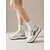 abordables Zapatillas de mujer-Zapatillas deportivas gruesas blancas y grises para mujer: elegantes zapatillas de plataforma estilo "dad shoes" con detalle de cremallera lateral para uso diario, trabajo informal y paseos urbanos.