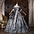 ieftine Rochii-Rococo Baroc Rochie De Bal Lungime Podea Rochii Rochie De Bal Mâneci scurte Prințesă Gentlewoman de Mireasă Floral De pe umăr Haine Bal Costume de fancy Pentru femei Regal Halloween Carnaval Mascaradă