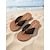 billige Slide sandaler-Dame boho orange hæklede klipklappere - komfortable vævede sandaler med flettede stropper til strandferier, sommerferier og tropiske rejser