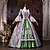 preiswerte Kleider-Rokoko Barock Ballkleid Bodenlang Kleid Ballkleid langarm Prinzessin Dame Braut Blumen Ballkleid Quadrathals Kostüm Damen königlich Halloween Karneval Maskerade Abschlussball Teegesellschaft Party