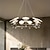 voordelige Spoetnik-ontwerp-Moderne zwarte LED-kroonluchter met witte bloembladkappen, 1/6/9/12-kops Sputnik-design, eigentijdse ringvormige hanglamp voor de eetkamer, woonkamer, keukeneiland en slaapkamer.