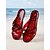 cheap Slide Sandals-Women's Red Jelly Slide Sandals - Vintage Y2K Retro Waterproof Beach Slippers with Textured Sole for Tropical Vacations, Poolside Lounge &amp; Summer Sand Play