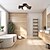 baratos Montagem Embutida &amp; Montagem Semi Embutida-Luminária de teto moderna e simples em formato de folha de lótus, com rosca G9, em ferro com acabamento em nogueira, ideal para quarto, quarto infantil, corredor, sala de estar e varanda.