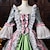preiswerte Kleider-Rokoko Barock Ballkleid Bodenlang Kleid Ballkleid langarm Prinzessin Dame Braut Blumen Ballkleid Quadrathals Kostüm Damen königlich Halloween Karneval Maskerade Abschlussball Teegesellschaft Party
