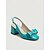 cheap Slingback Pumps-Women's Vibrant Teal Blue Slingback Pumps - Comfortable Square Toe Block Heels with Bow Detail for Daily  Wear, Office Work &amp; Summer Outings