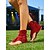 abordables Mujeres-Sandalias gladiadoras rojas con flecos hasta el tobillo para mujer – sandalias planas bohemias con cordones para festivales de música y vacaciones al aire libre.