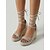 abordables Sandalias de cuña-Sandalias de cuña con cordones para mujer, zapatos de vestir con tiras y punta abierta para cenas en resorts y vacaciones. &amp;eventos de verano por la noche