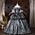 ieftine Rochii-Rococo Baroc Rochie De Bal Lungime Podea Rochii Rochie De Bal Mâneci scurte Prințesă Gentlewoman de Mireasă Floral De pe umăr Haine Bal Costume de fancy Pentru femei Regal Halloween Carnaval Mascaradă