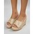 billige Kilesandaler-Beige blondesandaler til dame – elegante slip-on-sko til hagefest, sommer