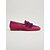 abordables Chaussures sans lacet et mocassins femme-Mocassins en daim rose pour femme avec accent léopard – chaussures plates confortables pour le quotidien, les sorties décontractées et le bureau