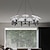 voordelige Spoetnik-ontwerp-Moderne zwarte LED-kroonluchter met witte bloembladkappen, 1/6/9/12-kops Sputnik-design, eigentijdse ringvormige hanglamp voor de eetkamer, woonkamer, keukeneiland en slaapkamer.
