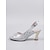 voordelige Hakken Sandalen-Damessandalen met zilveren kanten hoge hakken – open teensandalen met slingback voor cocktailparty's en avondevenementen &amp;bruiloftsgast