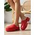abordables Zuecos y sandalias de mujer-Mujer Diario Vacaciones Tacón Cuadrado Dedo redondo Vacaciones Moda Goma Mocasín Rojo Naranja