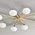 economico Modello sputnik-Lampadario Sputnik a 6/8 luci con globo dorato, lampadario a sospensione moderno di metà secolo, lampadario in ottone spazzolato, lampadario a sospensione con sfera in vetro bianco latte da soffitto