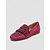 abordables Chaussures sans lacet et mocassins femme-Mocassins en daim rose pour femme avec accent léopard – chaussures plates confortables pour le quotidien, les sorties décontractées et le bureau