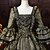 baratos Vestidos-Rococó Barroco Vestido de Baile Longo Vestidos Vestido de Baile Manga Comprida Princesa Casamento Cordões Renda Floral De Baile Decote Quadrado Fantasia Mulheres Real Dia Das Bruxas Carnaval Baile de