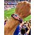 baratos Acessórios-Pulseira masculina em couro sintético e acrílico com bandeiras nacionais, pulseira para torcedores de vários países, ideal para dias de jogos de futebol, apoio ao futebol, torcida no estádio, uso casual em esportes e no dia a dia.