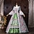 preiswerte Kleider-Rokoko Barock Ballkleid Bodenlang Kleid Ballkleid langarm Prinzessin Dame Braut Blumen Ballkleid Quadrathals Kostüm Damen königlich Halloween Karneval Maskerade Abschlussball Teegesellschaft Party