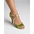baratos Sapatos de Dança Latina-Sapatos de dança latina femininos em cetim verde, com bico aberto e tiras cruzadas, ideais para salsa, tango e prática. &amp; desempenho