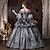 ieftine Rochii-Rococo Baroc Rochie De Bal Lungime Podea Rochii Rochie De Bal Mâneci scurte Prințesă Gentlewoman de Mireasă Floral De pe umăr Haine Bal Costume de fancy Pentru femei Regal Halloween Carnaval Mascaradă