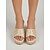 billige Kilesandaler-Beige blondesandaler til dame – elegante slip-on-sko til hagefest, sommer