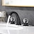 abordables Trous multiples-robinet mitigeur d'évier de salle de bain répandu, robinets de lavabo en laiton 2 poignées poignée en cristal de style rétro à 3 trous, salle de bain avec tuyau d'eau chaude et froide