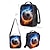 cheap Kids &amp; Teen Backpacks-Kid's Football Print Backpack Lunch Bag Pencil Case 3-Piece Set, Polyester Large Capacity School Bag with Adjustable Straps for Back to School, Travel, Outdoor Sports