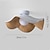 baratos Montagem Embutida &amp; Montagem Semi Embutida-Luminária de teto moderna e simples em formato de folha de lótus, com rosca G9, em ferro com acabamento em nogueira, ideal para quarto, quarto infantil, corredor, sala de estar e varanda.
