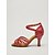 abordables Chaussures de danses latines-Escarpins rouges à strass pour femmes, bout ouvert, style salsa de salon - chaussures de danse latine à brides