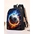 cheap Kids &amp; Teen Backpacks-Kid's Football Print Backpack Lunch Bag Pencil Case 3-Piece Set, Polyester Large Capacity School Bag with Adjustable Straps for Back to School, Travel, Outdoor Sports