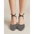 voordelige Ballroomschoenen &amp; moderne dansschoenen-Zwarte ballroomdansschoenen voor dames, gesloten teenschoenen met strasssteentjes en gekruiste bandjes, oefenhakken voor standaarddansen, wals en tango. &amp;training