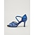 voordelige Latin dansschoenen-Damesschoenen voor Latijns-Amerikaanse dans, blauw - hoge hakken met strassbandjes en ballroomdansstijl &amp;salsa sandalen