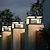 ieftine Post Light-Lampă solară pentru coloane de exterior, cu LED-uri moderne, pentru gard, cu capac de lux pentru stâlpi de punte, impermeabilă IP65, pentru exterior, pentru decorarea grădinii și terasei pe suprafețe