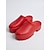 abordables Zuecos y sandalias de mujer-Mujer Diario Vacaciones Tacón Cuadrado Dedo redondo Vacaciones Moda Goma Mocasín Rojo Naranja