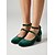 economico Scarpe Mary Jane-Décolleté Mary Jane da donna in velluto con tacco a blocco, scarpe eleganti con punta tonda e doppio cinturino per feste in giardino e matrimoni. &amp;eventi diurni