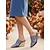 abordables Sandales compensées-Sandales compensées bleues ornées pour femme, chaussures élégantes à enfiler et à bout ouvert, parfaites pour la mère de la mariée ou un mariage champêtre. &amp;événements formels