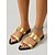 cheap Slide Sandals-Women's Gold Metallic Flat Sandals - Slip-On Open Toe Vacation Dinner &amp; Resort Evening Shoes
