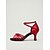 abordables Zapatos de baile latino-Zapatos de tacón de satén rojo para baile latino de mujer – zapatos de salón de salsa con punta abierta y tira cruzada, para práctica profesional. &amp; actuación