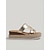 billige Kvinner-Gullfargede espadrill-plattformsandaler til dame – metalliske slidesandaler for strand og sommerferier