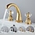 abordables Trous multiples-robinet mitigeur d'évier de salle de bain répandu, robinets de lavabo en laiton 2 poignées poignée en cristal de style rétro à 3 trous, salle de bain avec tuyau d'eau chaude et froide