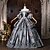 ieftine Rochii-Rococo Baroc Rochie De Bal Lungime Podea Rochii Rochie De Bal Mâneci scurte Prințesă Gentlewoman de Mireasă Floral De pe umăr Haine Bal Costume de fancy Pentru femei Regal Halloween Carnaval Mascaradă