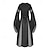 abordables Vestido-Retro Antiguo Medieval Renacimiento Hasta el Suelo Vestidos Larga Acordonado Escote Cuadrado Disfraz Mujer Fantasía Carnaval Feria del Renacimiento LARP Adultos Adulto Vestido