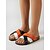 abordables Sandales à glissière-Sandales à brides croisées orange pour femme – mules confortables à large largeur et color block, avec semelle intérieure profilée pour pieds plats, idéales pour les voyages &amp;vêtements d'été