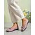 billige Flade sko til kvinder-Kvinders lyserøde slip-on flade sko med blomsterbroderi - lette, åndbare, afslappede ballerinasko, bløde, behagelige loafers til daglig brug &amp;rejse