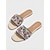 billige Slide sandaler-Beige flade sandaler til kvinder med farverige perler - elegante boheme-udsmykkede sandaler med firkantet tå til sommerstrand og fest