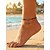 baratos Acessórios de férias-Tornozeleira feminina com pingente de libélula, pulseira de corda ajustável com berloque vintage, joia boho para os pés, ideal para praia, verão e festas. &amp;férias
