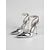 voordelige Slingback Pumps-Metallic zilveren pumps met spitse neus voor dames - stilettohakken met enkelbandje voor bruiloften, feesten en gala's.